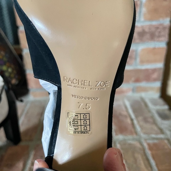 NEW Rachel Zoe Stephanie Black Peep Toe Sandals - Picture 9 of 9